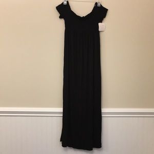 NEW Isabel Maternity Black Smocked Maxi Dress